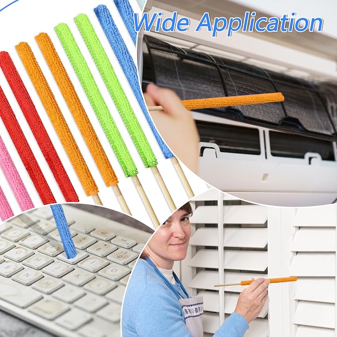 12 Pcs Microfiber Detail Duster Sticks Fan Cleaning Brush Crevice Cleaning Tool - Image 7