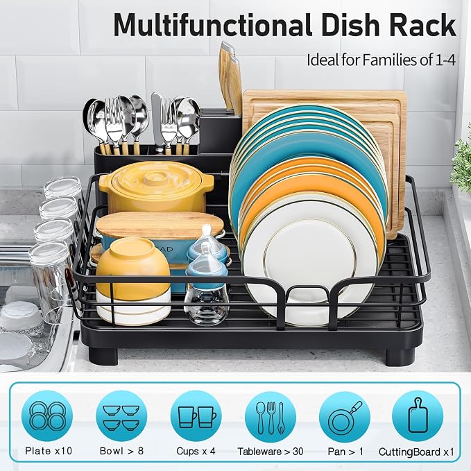 Dish Drying Rack for Kitchen Counter, Kitchen Dish Rack, Sink Dishes Strainer - Image 2