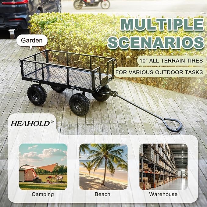 Garden Wagon Cart Heavy Duty 880 LBS Steel Utility Cart - Image 5