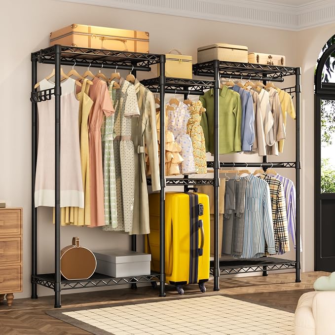 Heavy Duty Garment Rack Large Clothes Rack, Freestanding Closet Portable - Image 9