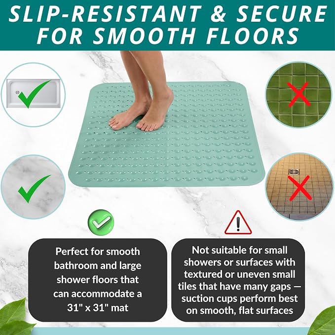 ENKOSI Extra Large Square Non Slip Shower Mat - Image 5