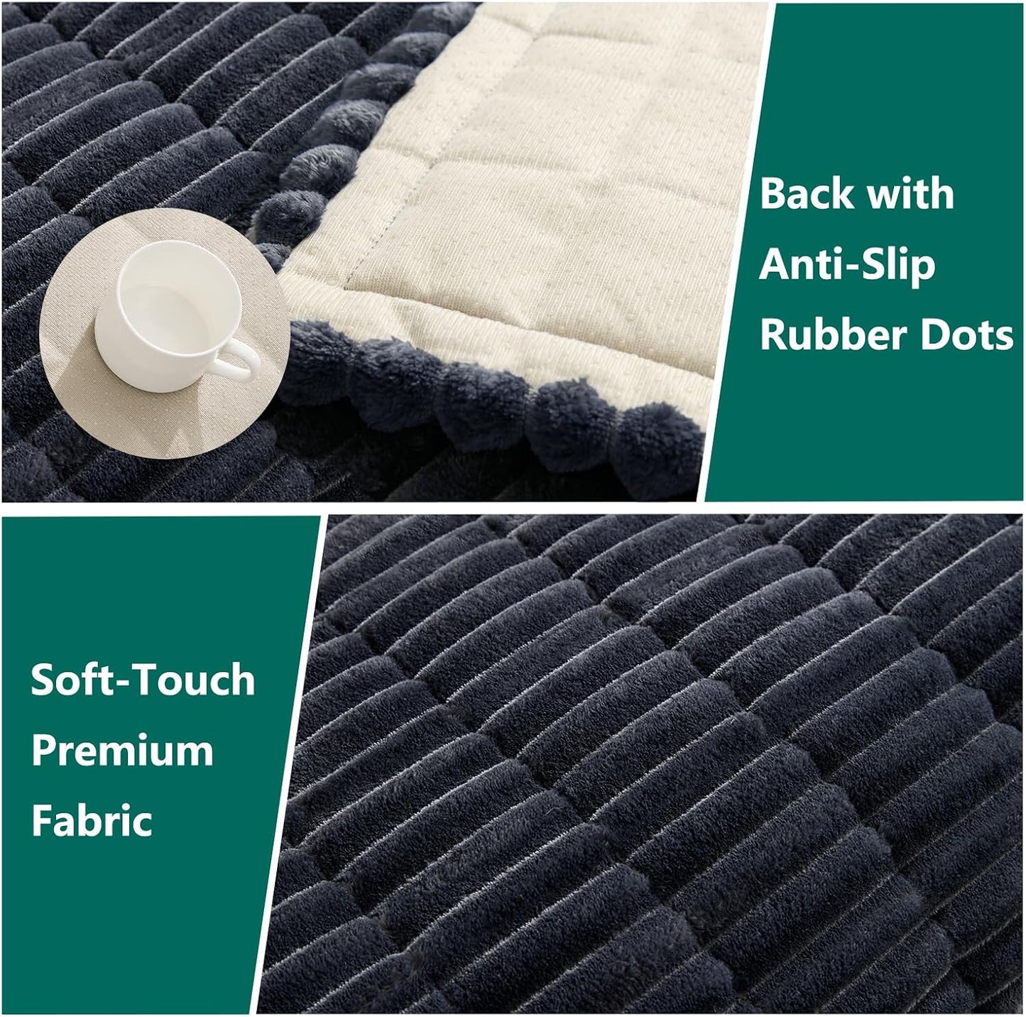 Sofa Covers for Dogs Washable, Non Slip Couch Covers, Soft Fuzzy Sofa Covers for Pets, Dog Bed Protector (Dark Grey, 29"x71")