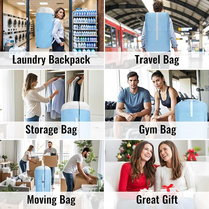 Laundry Bag Backpack, 125L Extra Large Travel - Image 7