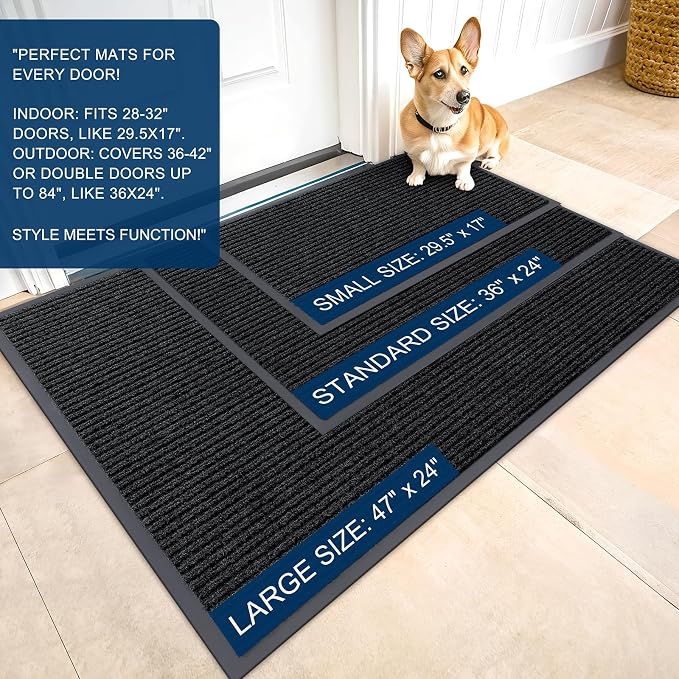 OLANLY Front Door Mat Indoor Outdoor Entrance, Waterproof Heavy Duty Doormat - Image 2