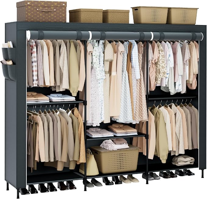 Clothes Rack, Portable Closet, 81.5 Inch Large Capacity Wardrobe Closet by Unknown