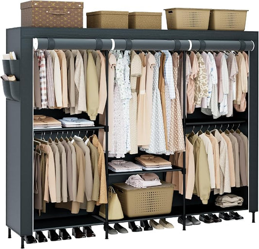 Clothes Rack, Portable Closet, 81.5 Inch Large Capacity Wardrobe Closet by Unknown