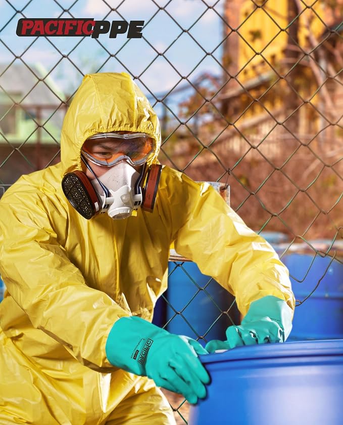 PACIFIC PPE 2 Pairs Nitrile Chemical Resistant Gloves, Resist Strong Acid - Image 7