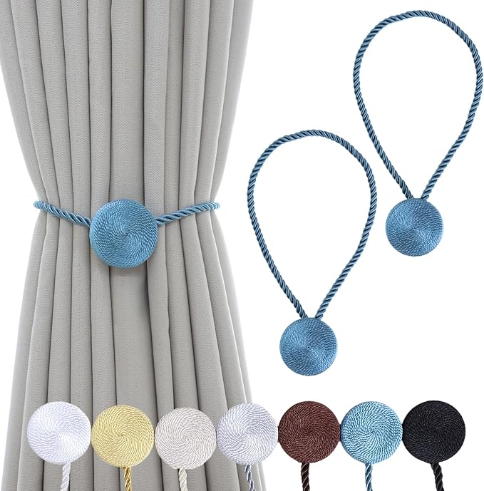 Magnetic Curtain Tiebacks - 12mm Magnetic Tie Backs by SLIFEOW