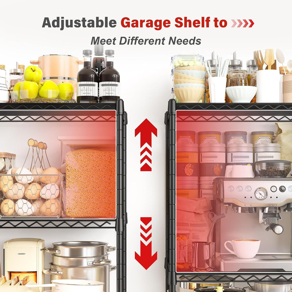 REIBII 60" H Wire Shelving, 1000LBS Heavy Duty & Adjustable, for Kit...