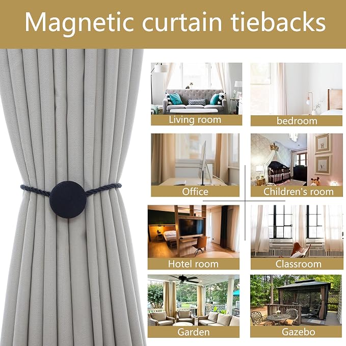 Magnetic Curtain Tiebacks - 12mm Magnetic Tie Backs - Image 6
