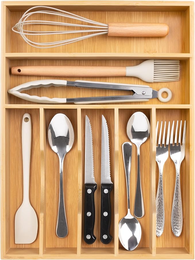 Bellsal Natural Utensil Organizer 12.5 Inch Silverware Organizer by Bellsal