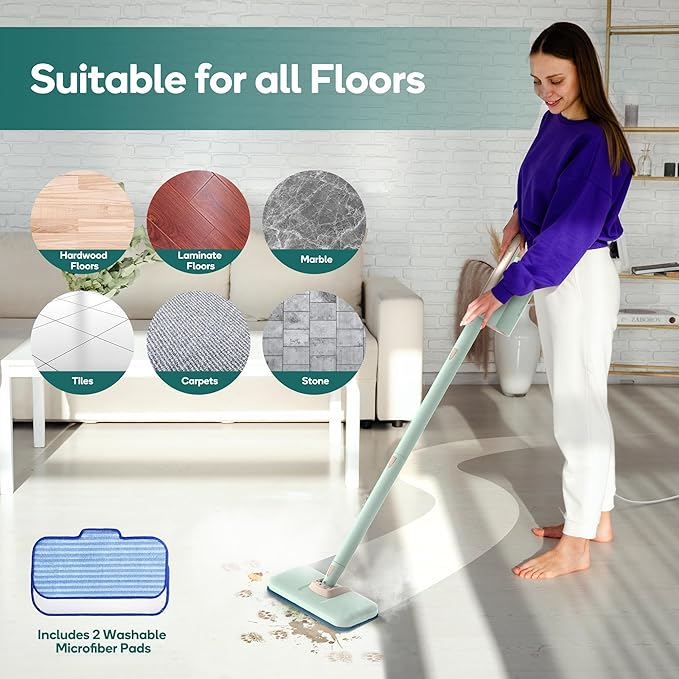 Newbealer Steam Mop & Detachable Handheld Cleaner, 250ml 1200W Powerful Floor - Image 6