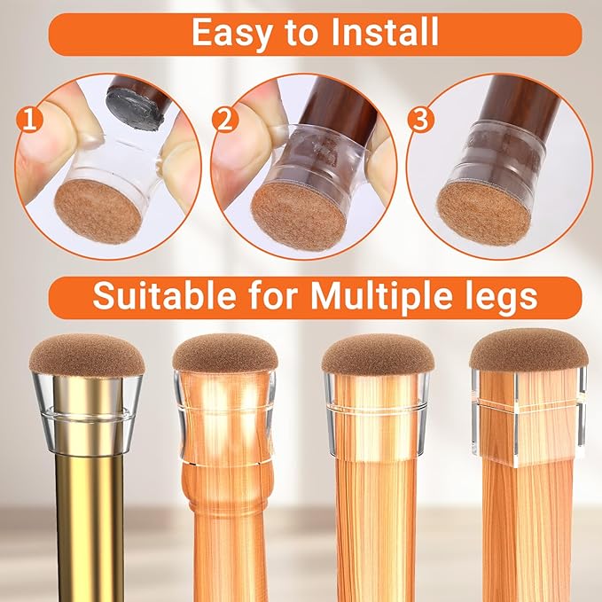 Chair Leg Floor Protectors Small 24Pcs, Silicone Chair Leg Protectors - Image 5