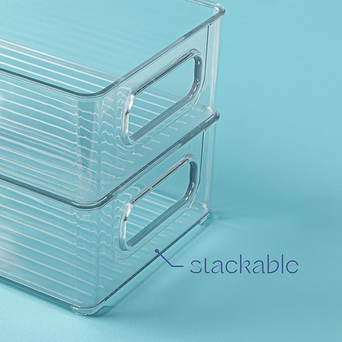 Plastic Food Storage 2 Pack Clear Container Bin - Image 4