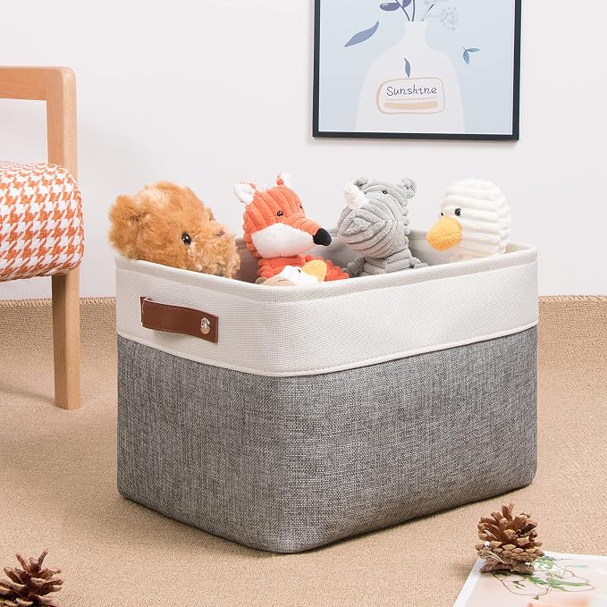 DULLEMELO Storage Baskets for Organizing, Rectangular Fabric Storage Bins - Image 2