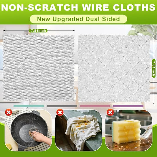 12 Pcs Multipurpose Wire Dishwashing Rag, Upgraded Double-Layer Non-Scratch - Image 2