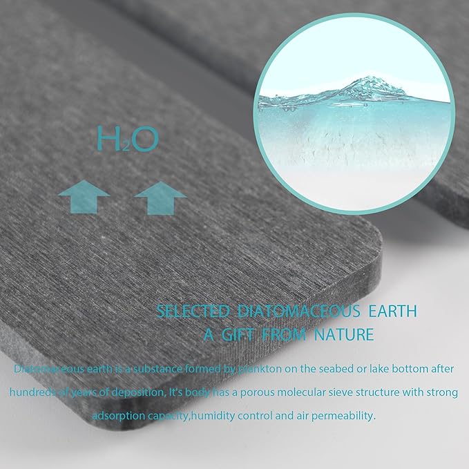 2 Pcs Water Absorbing Stone Trays, Kitchen/Bathroom Sink Soap Dish, Diatomite - Image 3