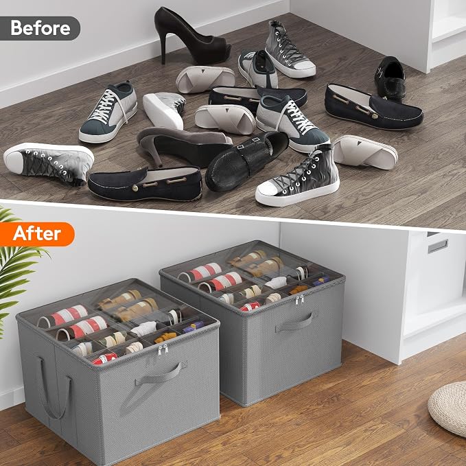 Lifewit Shoe Storage Organizer for Closet Fits 12-16 Pairs, Fabric Large Shoe - Image 7