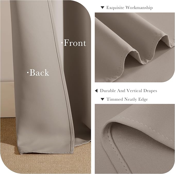 PONY DANCE Light Taupe Blackout Curtains - Image 5