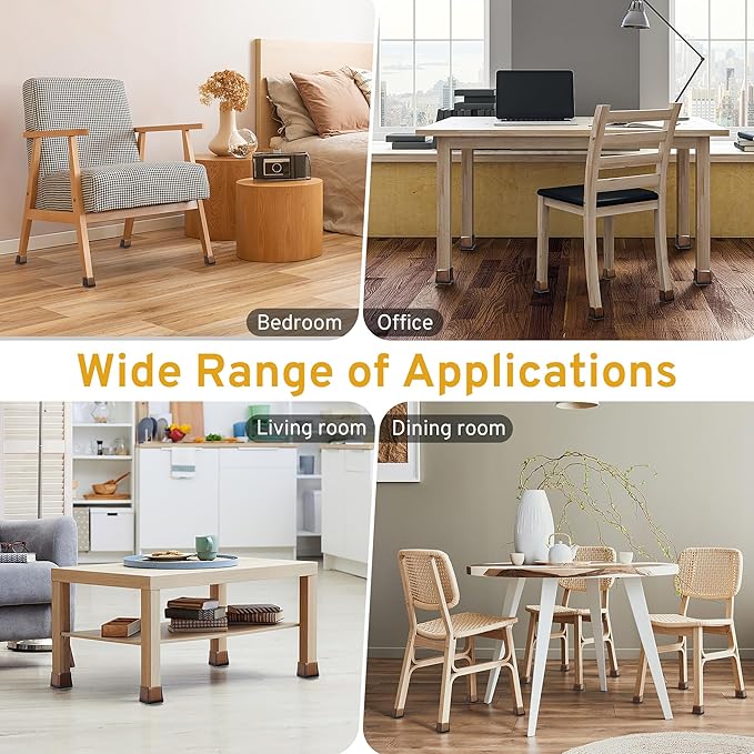 24PCS Square Chair Leg Floor Protectors, Furniture Sliders, Chair Leg Protectors - Image 7