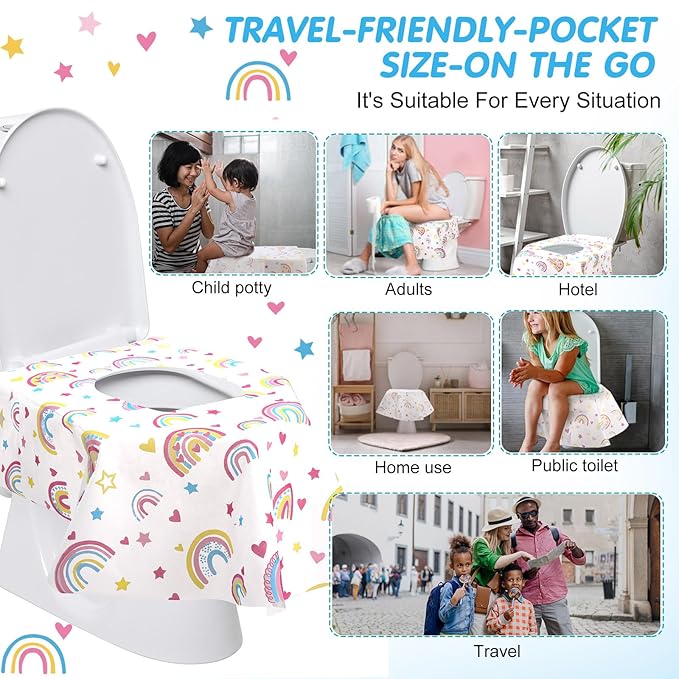 50 Packs Disposable Toilet Seat Covers Extra Large Individually Wrapped - Image 5