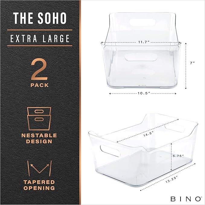 BINO | Plastic Storage Bins, X-Large - Image 2