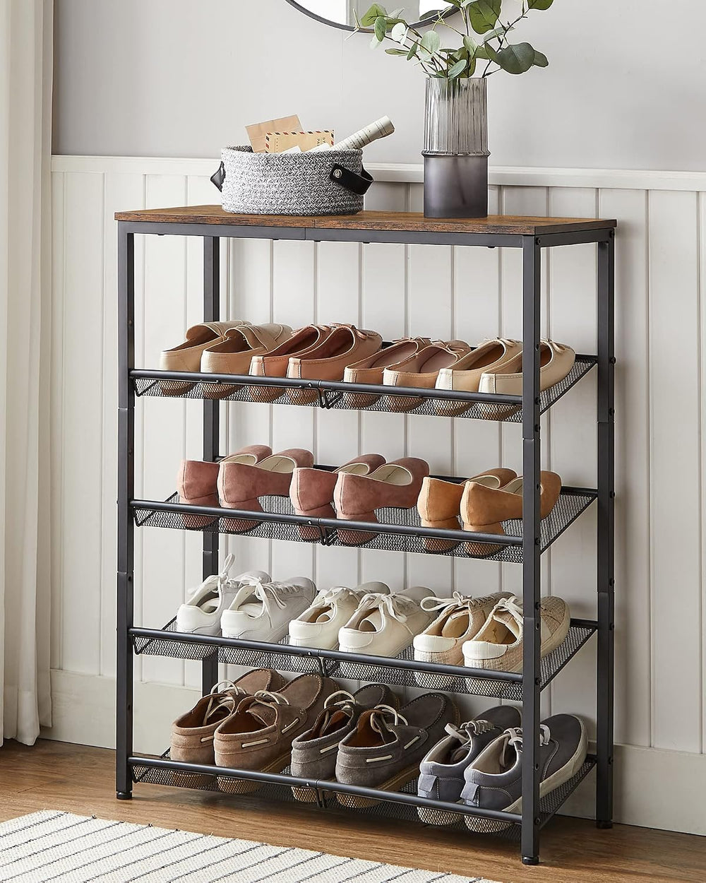 VASAGLE 5-Tier Shoe Rack, Adjustable, Freestanding