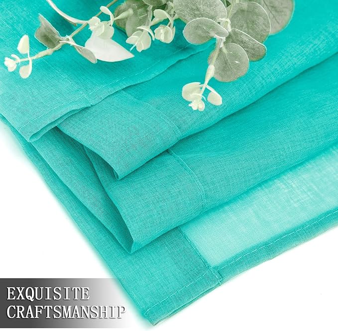 Tollpiz Sheer Tier Curtains Kitchen Linen Textured Half Curtain Sheers Light - Image 7