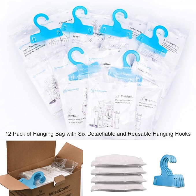 12 Pack Moisture Absorber Refill Hanging Bags, Moisture Absorber Packets - Image 9