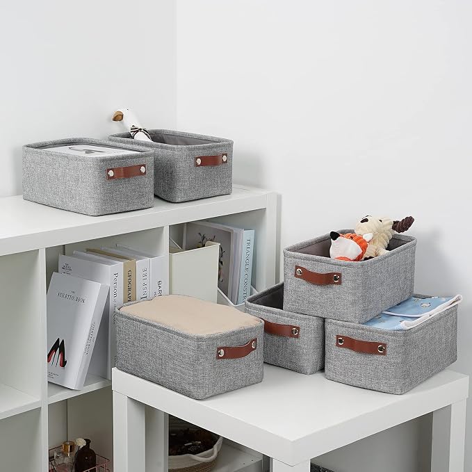 DULLEMELO Small Storage Baskets 11.8"x7.9"x5.1", Fabric Storage Bins - Image 5