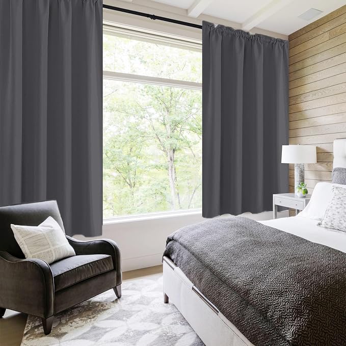 DWCN Blackout Curtains for Bedroom 72 Inch Length 2 Panels Set, Solid Thermal - Image 6