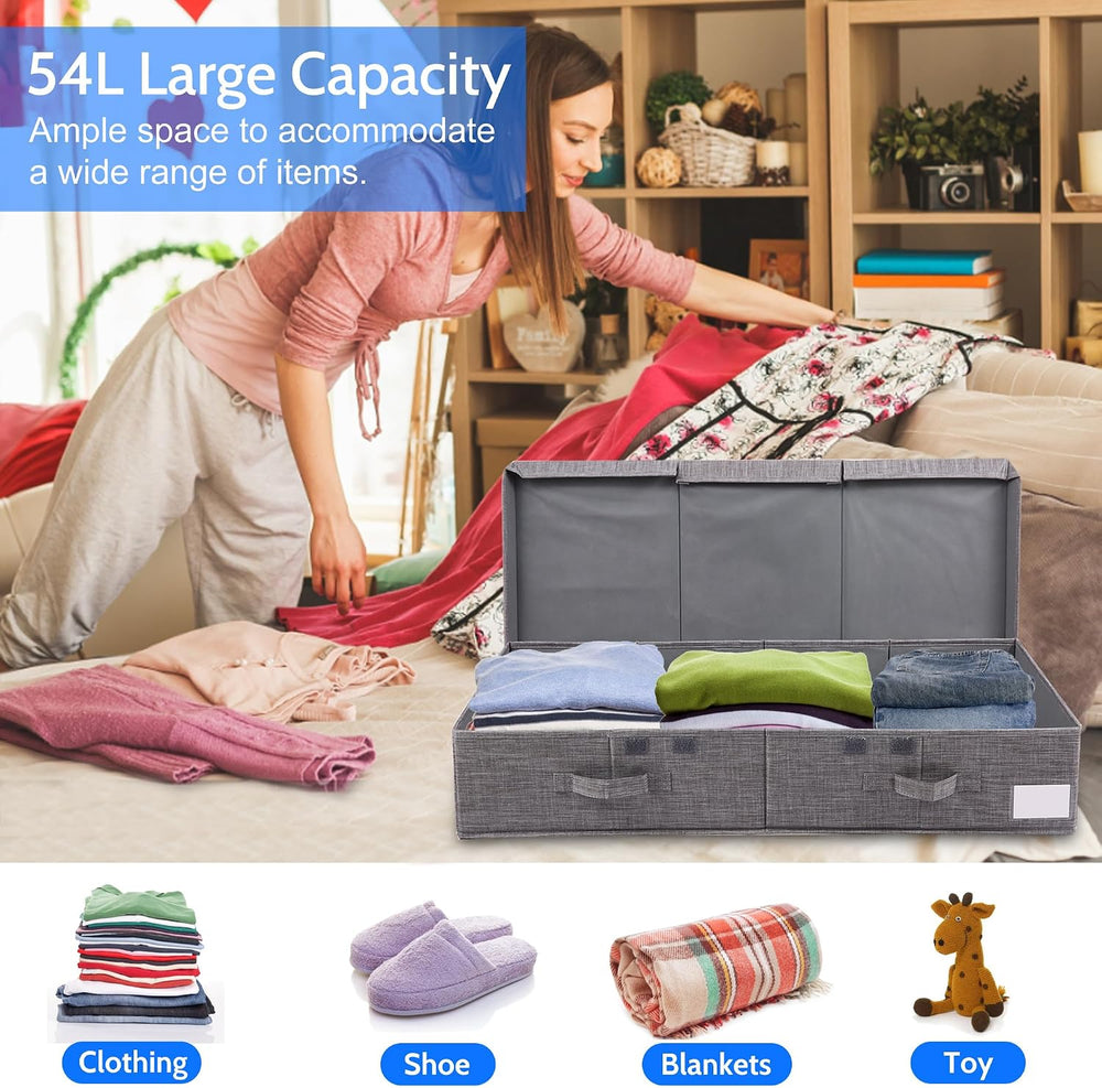 2 Pack Underbed Storage Containers Bin with Lids,32in Large Underbed Storage ...