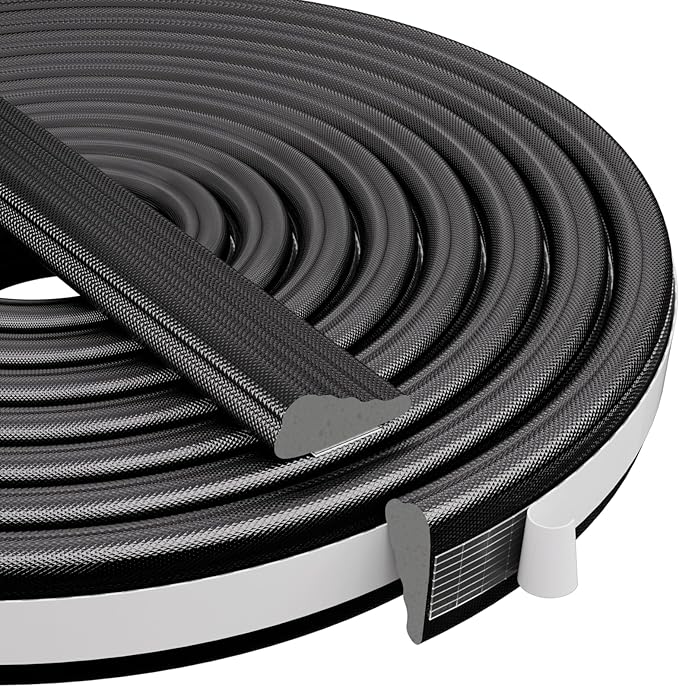 Wedge-Shape Window Weather Stripping Door Frame Seal Strip 196” Black, Upgrade by KNEELISA