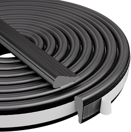 Wedge-Shape Window Weather Stripping Door Frame Seal Strip 196” Black, Upgrade by KNEELISA