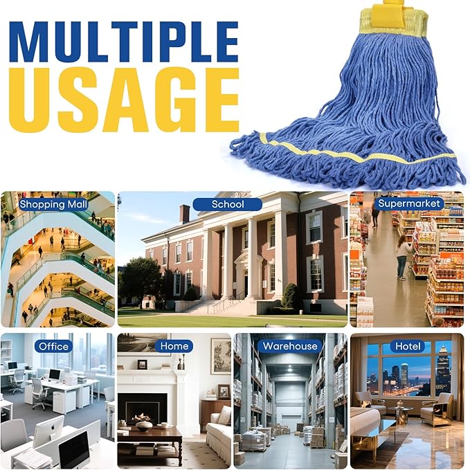 Matthew Cleaning Commercial Mop Head Replacement, 5 Inch Wide Headband - Image 7