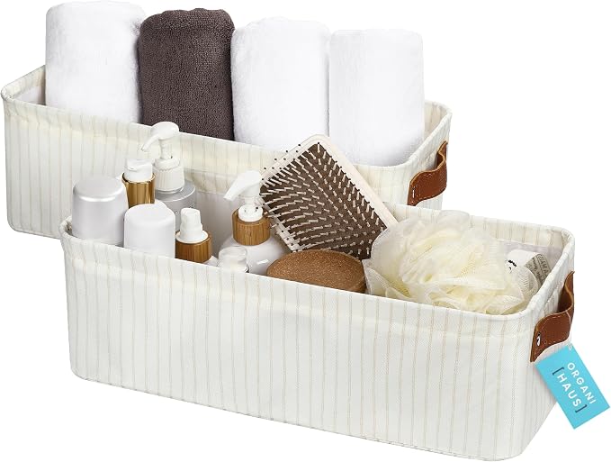 OrganiHaus Narrow Storage Bins 15x06in, Small Closet Bins by OrganiHaus