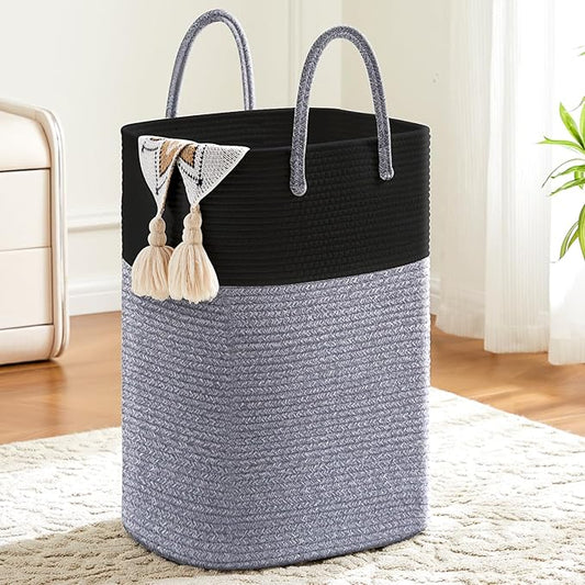 Laundry Basket, Woven Cotton Rope Laundry Hamper, Versatile Storage by Artfeel