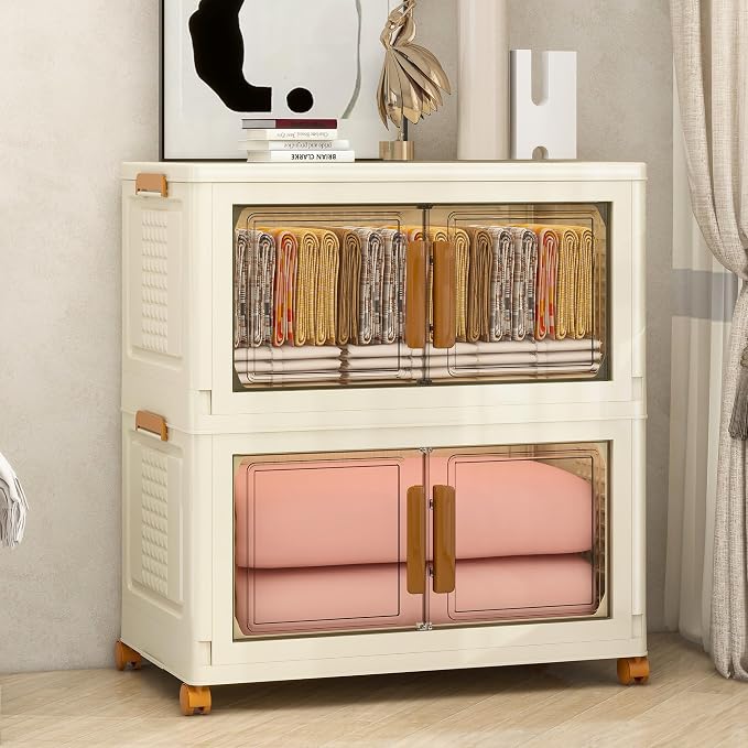 Plastic Stackable Storage Bins by Unknown