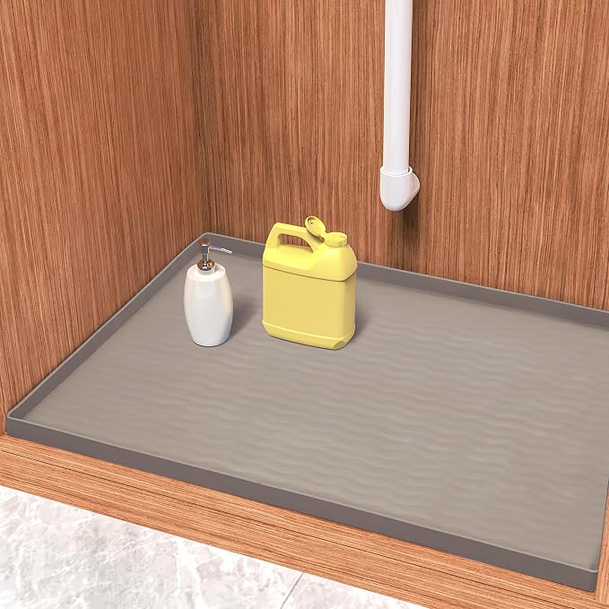URMONA Waterproof Silicone Under Sink Mat 34'' x 19'' Shelf Liner by URMONA