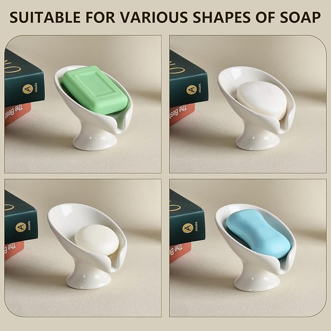 Soap Dish, Self Draining Bar Soap Holder - Image 6