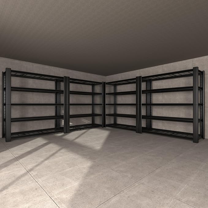 5-Tier Garage Shelving Heavy Duty, 3000 LBS Capacity Metal Storage Rack 76" H x by Nexvrtau