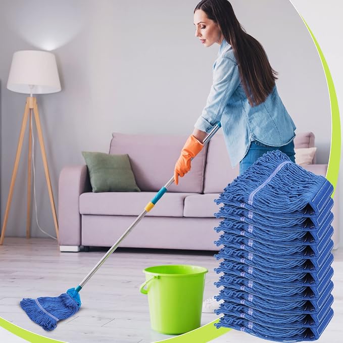 Roshtia 30 Pieces Commercial Mop Head Replacement Floor Cleaning Wet Mop Heads - Image 4