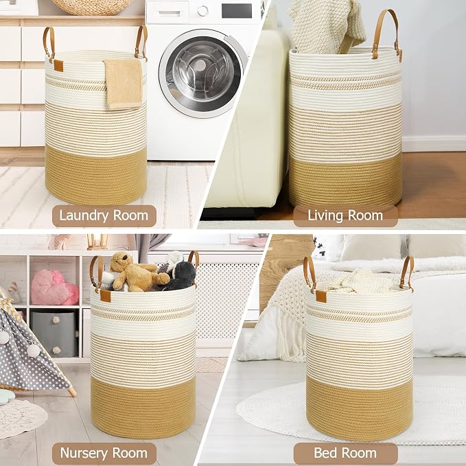 danpinera 79L Laundry Hamper Basket, Tall Round Dirty Clothes Hamper - Image 6