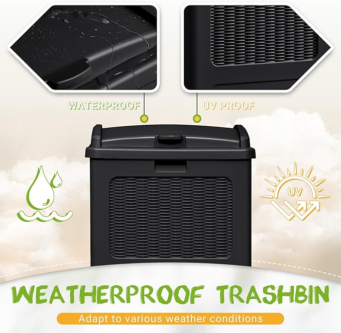 YESHOMY 2 Pack Outdoor Trash Can - Image 3