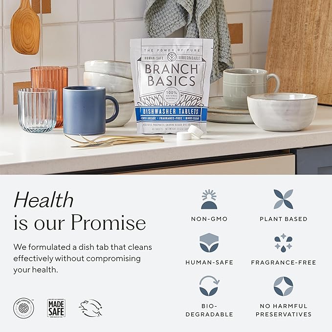 Branch Basics Dishwasher Tablets – 40 Ct, 3 Pack | Plastic-Free, Fragrance-Free - Image 7
