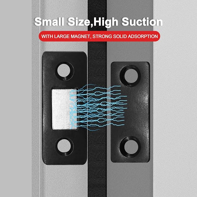 Cabinet Magnetic Catch, 6 Pack Black Ultra Thin Magnetic Cabinet Door Catch - Image 2