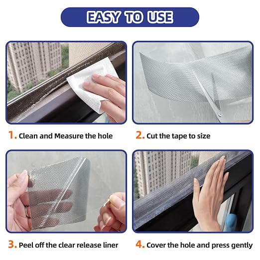KING MOUNTAIN Grey Window Screen Repair Tape, 3inX10FT Heavy Duty Screen Repair - Image 5