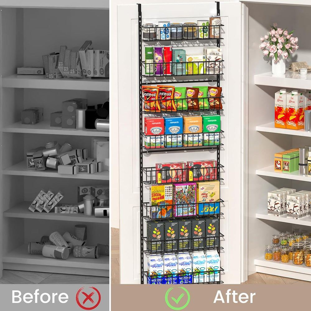 ElegantArray 10-Tier Pantry Door Organizer, Black