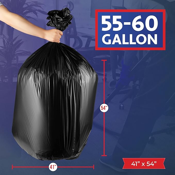 55-60 Gallon Trash Bags Heavy Duty - Image 2