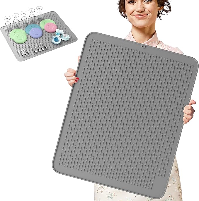 Monster Mat Extra Large Silicone Dish Drying Mat – Heavy Duty & Fast-Drying by HIGHERHUMAN